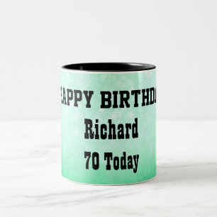 Tasse 2 Couleurs Joyeux 70e anniversaire Personnalisé