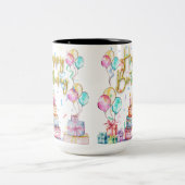 Tasse 2 Couleurs Joyeux Anniversaire (Centre)