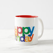 Tasse 2 Couleurs Joyeux anniversaire (Devant droit)