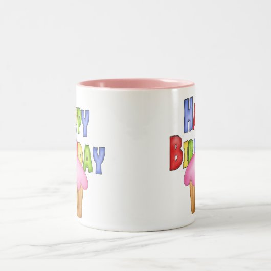 Tasse 2 Couleurs Joyeux anniversaire (Centre)