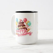 Tasse 2 Couleurs Joyeux anniversaire (Devant gauche)