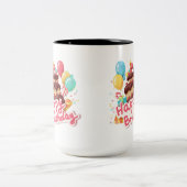 Tasse 2 Couleurs Joyeux anniversaire (Centre)