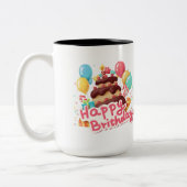 Tasse 2 Couleurs Joyeux anniversaire (Gauche)