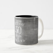 Tasse 2 Couleurs Joyeux anniversaire - 50 ans et fabuleux (Devant droit)