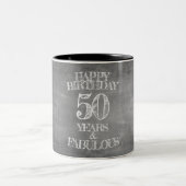Tasse 2 Couleurs Joyeux anniversaire - 50 ans et fabuleux (Centre)