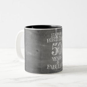 Tasse 2 Couleurs Joyeux Anniversaire - 50 Ans & Fabuleux