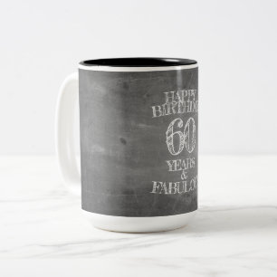 Tasse 2 Couleurs Joyeux Anniversaire - 60 Ans & Fabuleux sur tablea