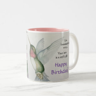 Tasse 2 Couleurs Joyeux Anniversaire Hummingbird Wings Love Waterco