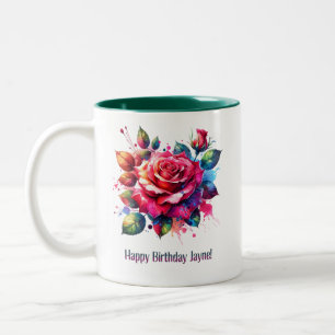 Tasse 2 Couleurs Joyeux anniversaire Jayne