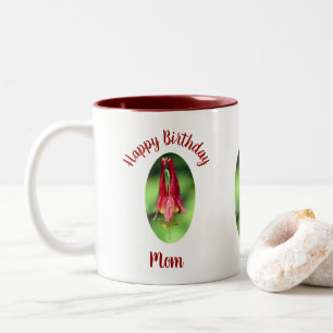 Tasse 2 Couleurs Joyeux anniversaire maman Columbine Flower