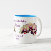 Tasse 2 Couleurs Joyeux anniversaire maman orchidée Fleur personnal (Devant droit)