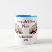 Tasse 2 Couleurs Joyeux anniversaire maman orchidée Fleur personnal (Centre)