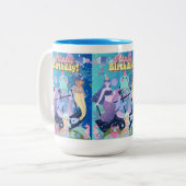 Tasse 2 Couleurs Joyeux anniversaire ! mignonne sirène (Devant gauche)