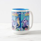 Tasse 2 Couleurs Joyeux anniversaire ! mignonne sirène (Devant droit)