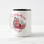 Tasse 2 Couleurs Joyeux anniversaire Mon amour (Devant gauche)