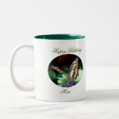 Tasse 2 Couleurs Joyeux Anniversaire papillon maman (Gauche)