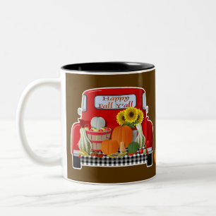 Tasse 2 Couleurs Joyeux Automne à Tous Petit Camion Rouge
