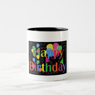 Tasse 2 Couleurs Joyeux Ballons de fête d'anniversaire