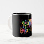 Tasse 2 Couleurs Joyeux Ballons de fête d'anniversaire (Devant gauche)