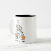 Tasse 2 Couleurs Joyeux catmas de Noël (Devant gauche)