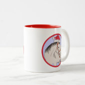 Tasse 2 Couleurs Joyeux Cheval de Noël (Devant droit)