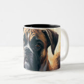 Tasse 2 Couleurs Joyeux chien de boxe (Devant droit)