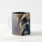 Tasse 2 Couleurs Joyeux chien de boxe (Devant gauche)