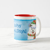 Tasse 2 Couleurs Joyeux chien d'esquimau Howliday (Devant droit)
