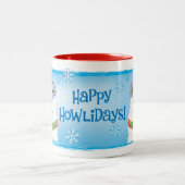 Tasse 2 Couleurs Joyeux chien d'esquimau Howliday (Centre)