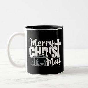 Tasse 2 Couleurs Joyeux Christ Mas Christian Noël Famille Jésus