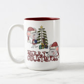 Tasse 2 Couleurs Joyeux Christmouse avec l'arbre (Gauche)