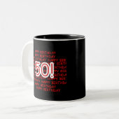 Tasse 2 Couleurs Joyeux cinquantième anniversaire (Devant gauche)