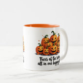 Tasse 2 Couleurs Joyeux Citrouille Patch Face (Devant droit)