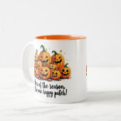 Tasse 2 Couleurs Joyeux Citrouille Patch Face (Devant gauche)