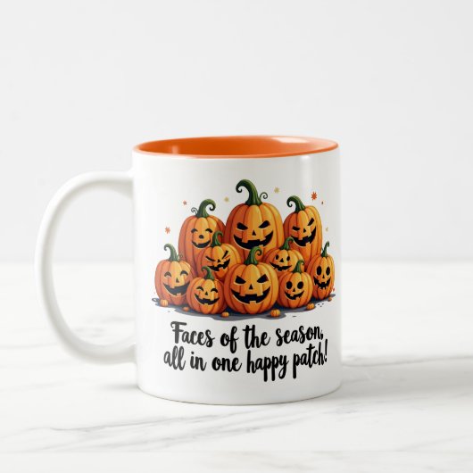 Tasse 2 Couleurs Joyeux Citrouille Patch Face (Gauche)