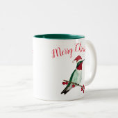 Tasse 2 Couleurs Joyeux colibri de Noël (Devant droit)