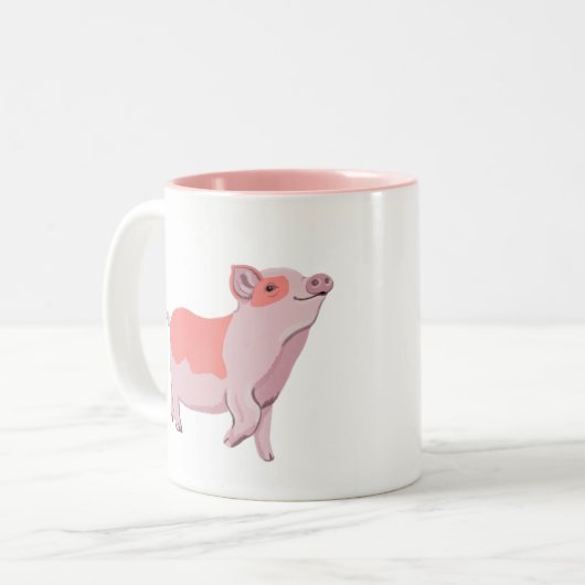 Tasse 2 Couleurs Joyeux comme un cochon (Devant gauche)