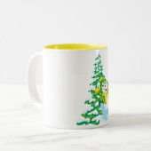Tasse 2 Couleurs Joyeux dessin de Snowman (Devant gauche)