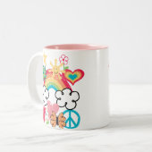 Tasse 2 Couleurs Joyeux Doodles (Devant gauche)
