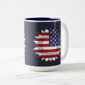 Tasse 2 Couleurs Joyeux drapeau 4 juillet tournesol (Devant droit)
