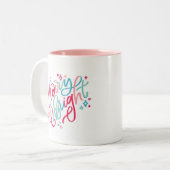 Tasse 2 Couleurs Joyeux et brillant à la main (Devant gauche)