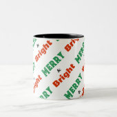 Tasse 2 Couleurs Joyeux et brillant Festif Rouge Vert Blanc Noël (Centre)