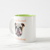 Tasse 2 Couleurs Joyeux et excité Dobermann (Devant gauche)
