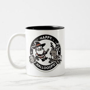 Tasse 2 Couleurs Joyeux Hallo-Oops ! Le Père Noël déguisé en sorciè