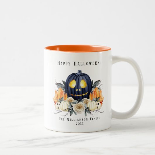 Tasse 2 Couleurs Joyeux Halloween Éffrayant Samhain Citrouille cris (Droit)