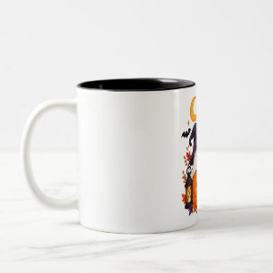 Tasse 2 Couleurs Joyeux Halloween Mignon Fantôme Citrouille Chat No