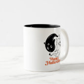 Tasse 2 Couleurs Joyeux Halloween Yin et Yang Black and White Ghost (Devant droit)
