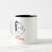 Tasse 2 Couleurs Joyeux Halloween Yin et Yang Black and White Ghost (Devant gauche)