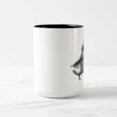 Tasse 2 Couleurs Joyeux hibou en plumes rouges (Centre)