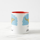 Tasse 2 Couleurs Joyeux hiver Vacances de Chien de Neige | Cute per (Centre)